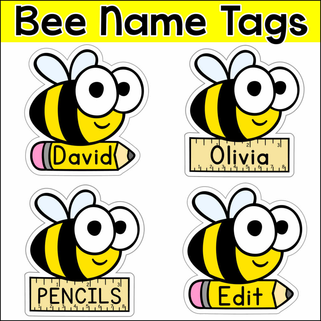 Free Printable Bee Name Tags