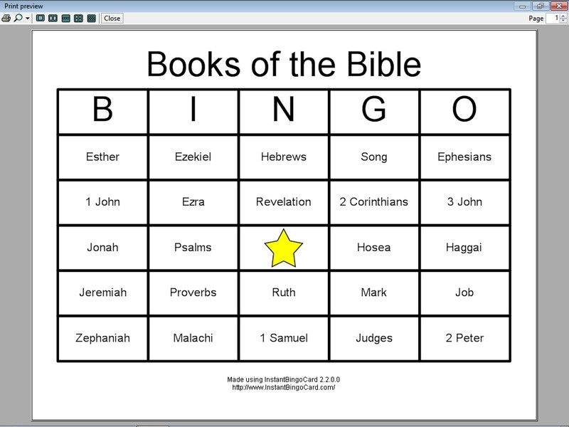 Free Printable Bible Bingo Games Printable Sight Words List
