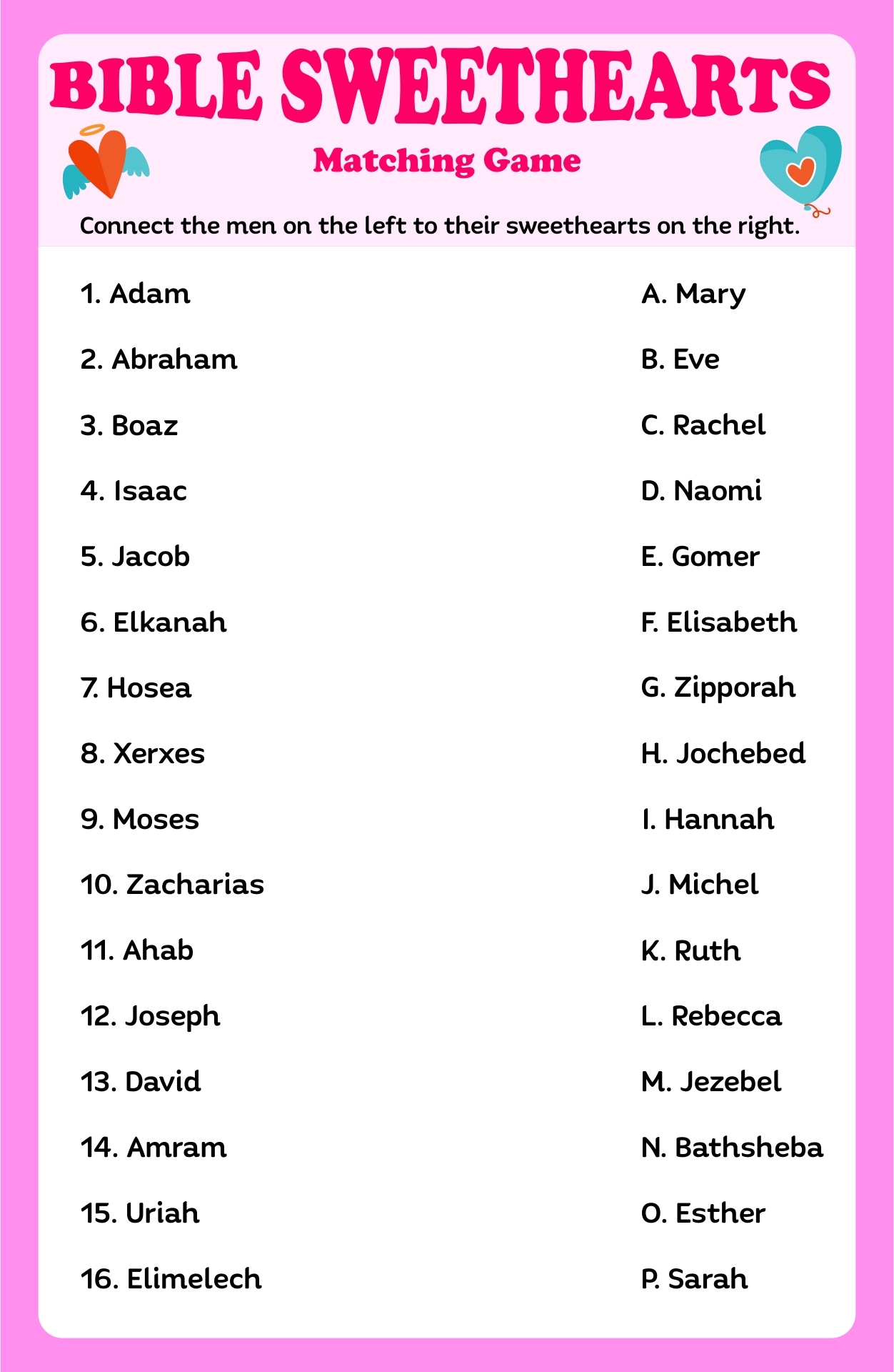 Free Printable Bible Games For Youth Free Printable Bible Heroes Quiz
