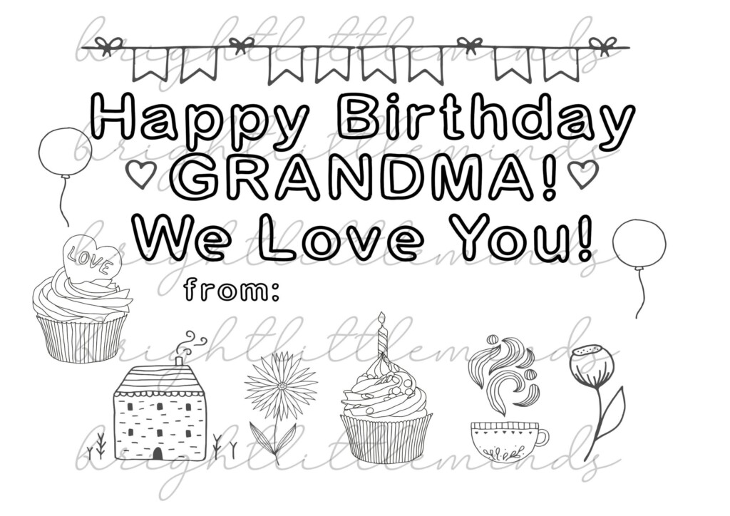 Free Printable Birthday Cards For Grandma To Color