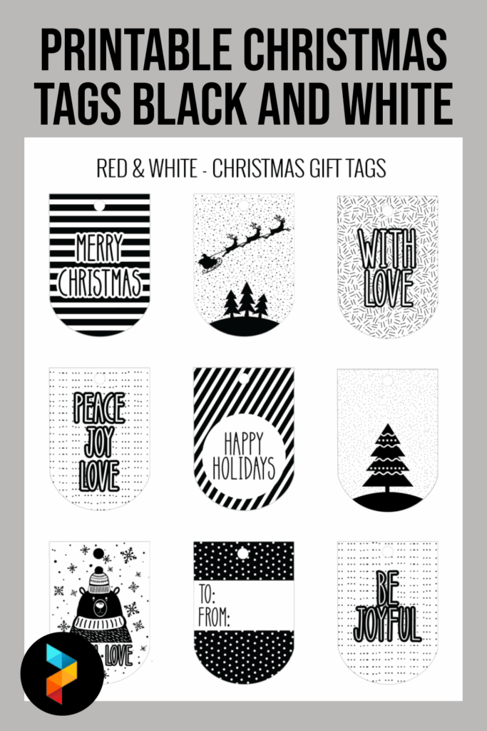 Free Printable Black And White Christmas Tags Printable Word Searches