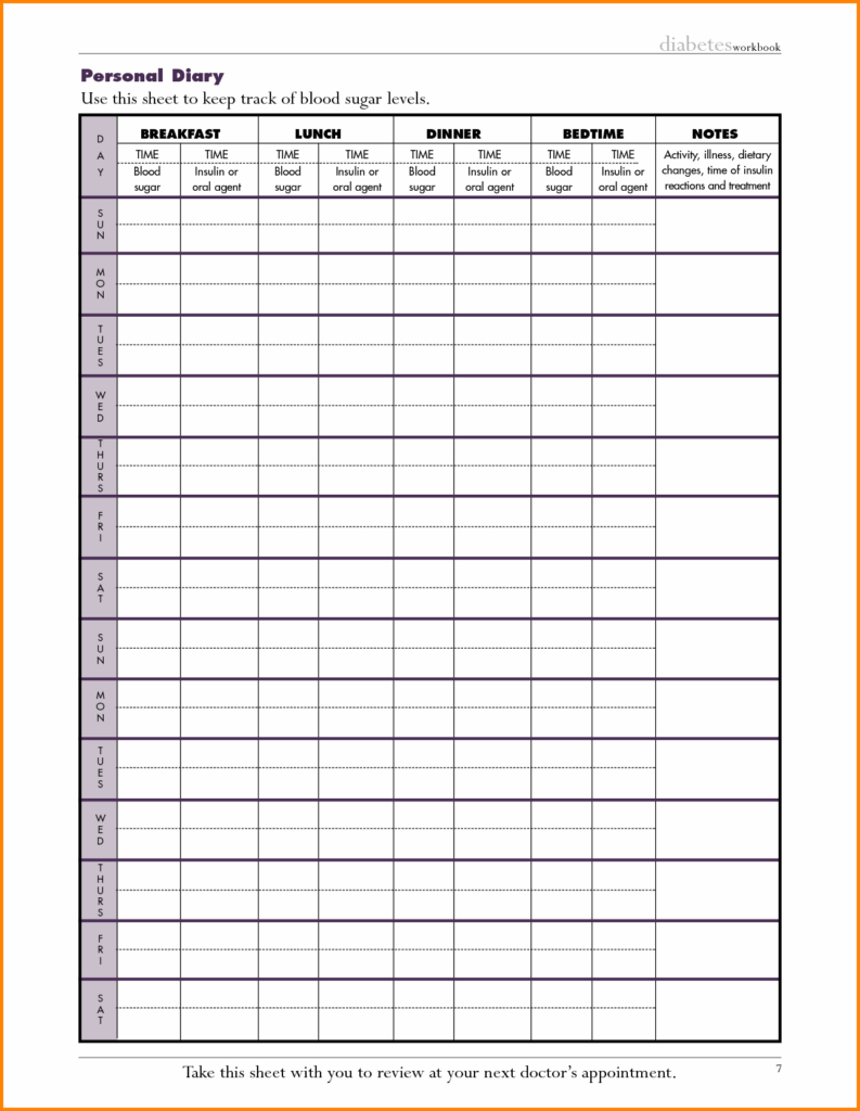 Free Printable Blood Sugar Log Sheet Free Printable