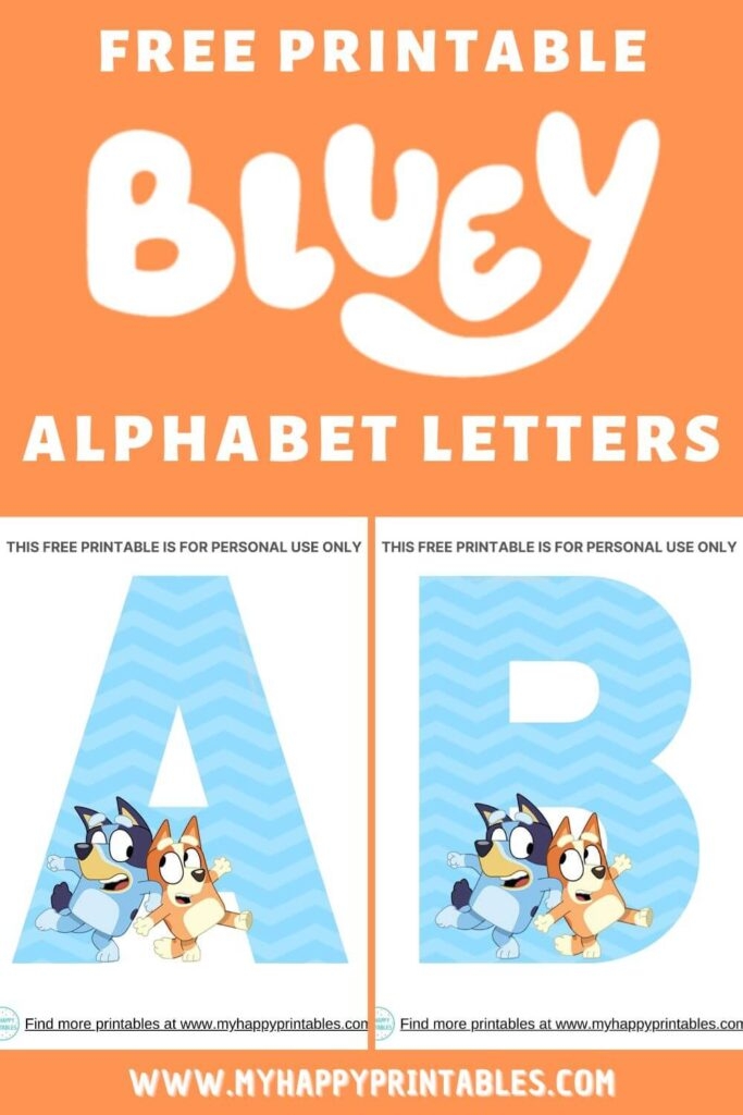 Free Printable Bluey Alphabet Letters My Happy Printables