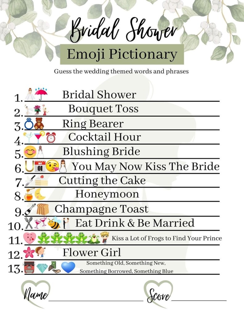 Free Printable Bridal Shower Games With Answer Key Printable Templates