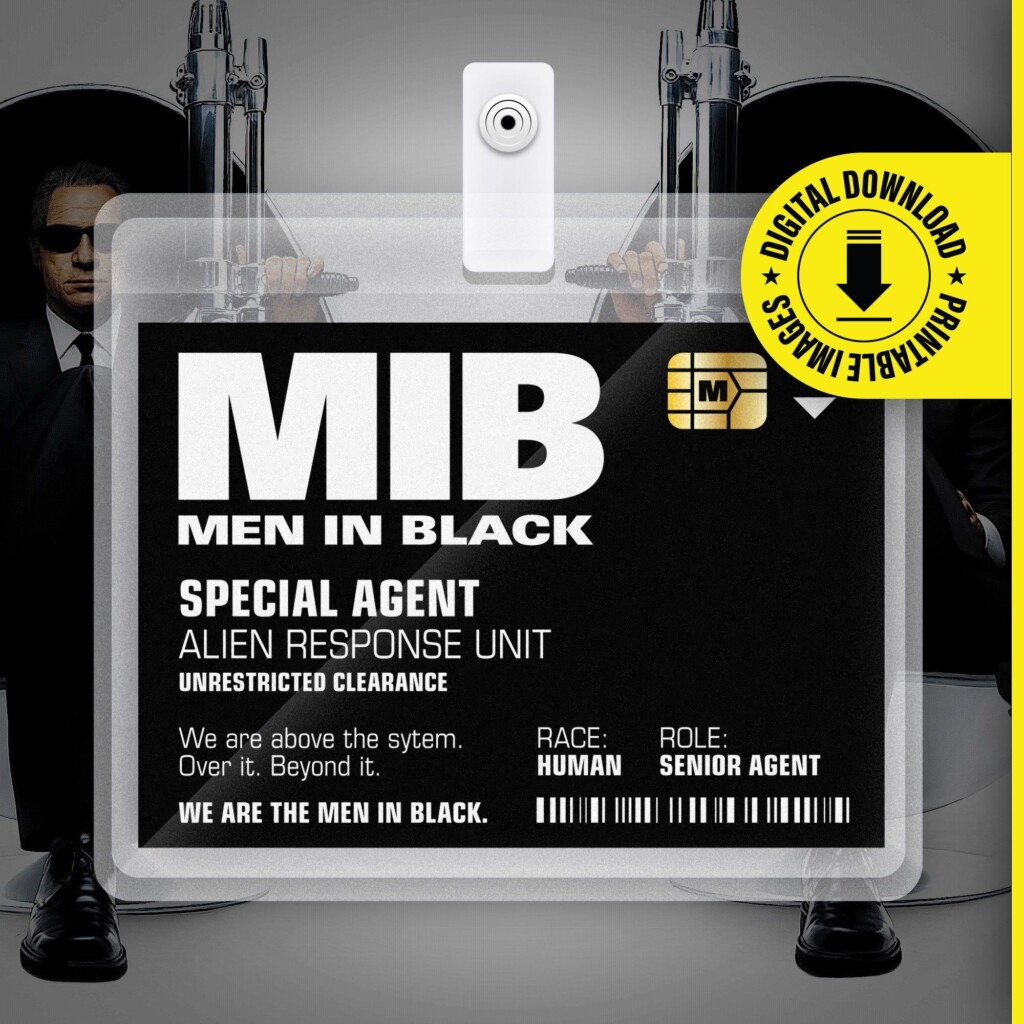 Free Printable Card Template Men In Black Badge Printable Calendars 