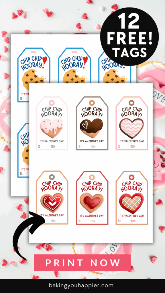 Free Printable Chip Chip Hooray Valentine Tags Baking You Happier