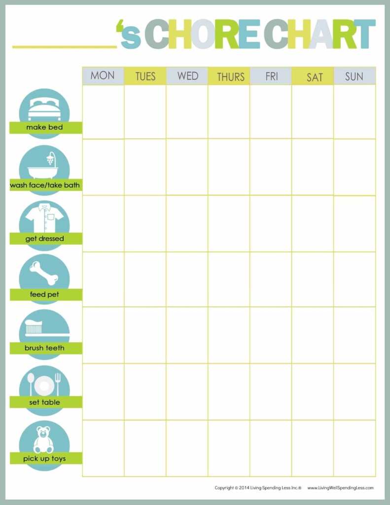 Free Printable Chore Charts For Family Luke C Vail