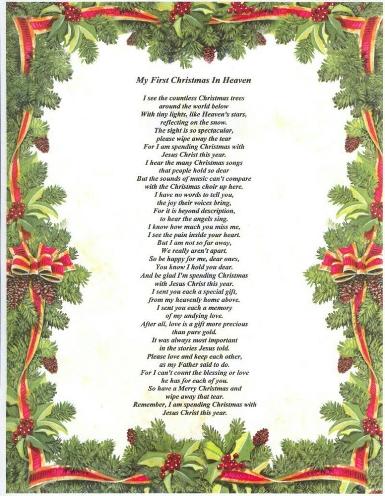 Free Printable Christmas In Heaven Poem Printable Cynthia K Brownlee