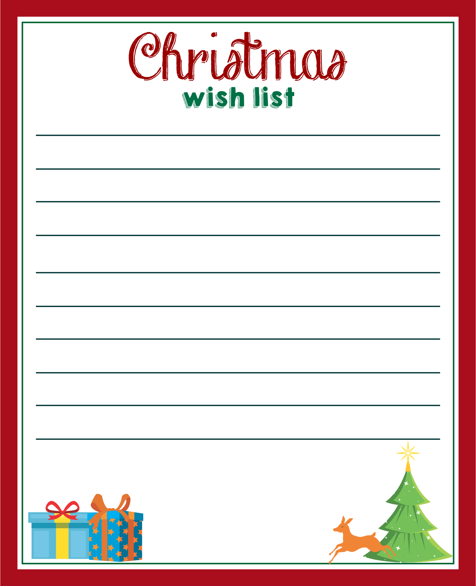 Free Printable Christmas List Paper Get What You Need For Free