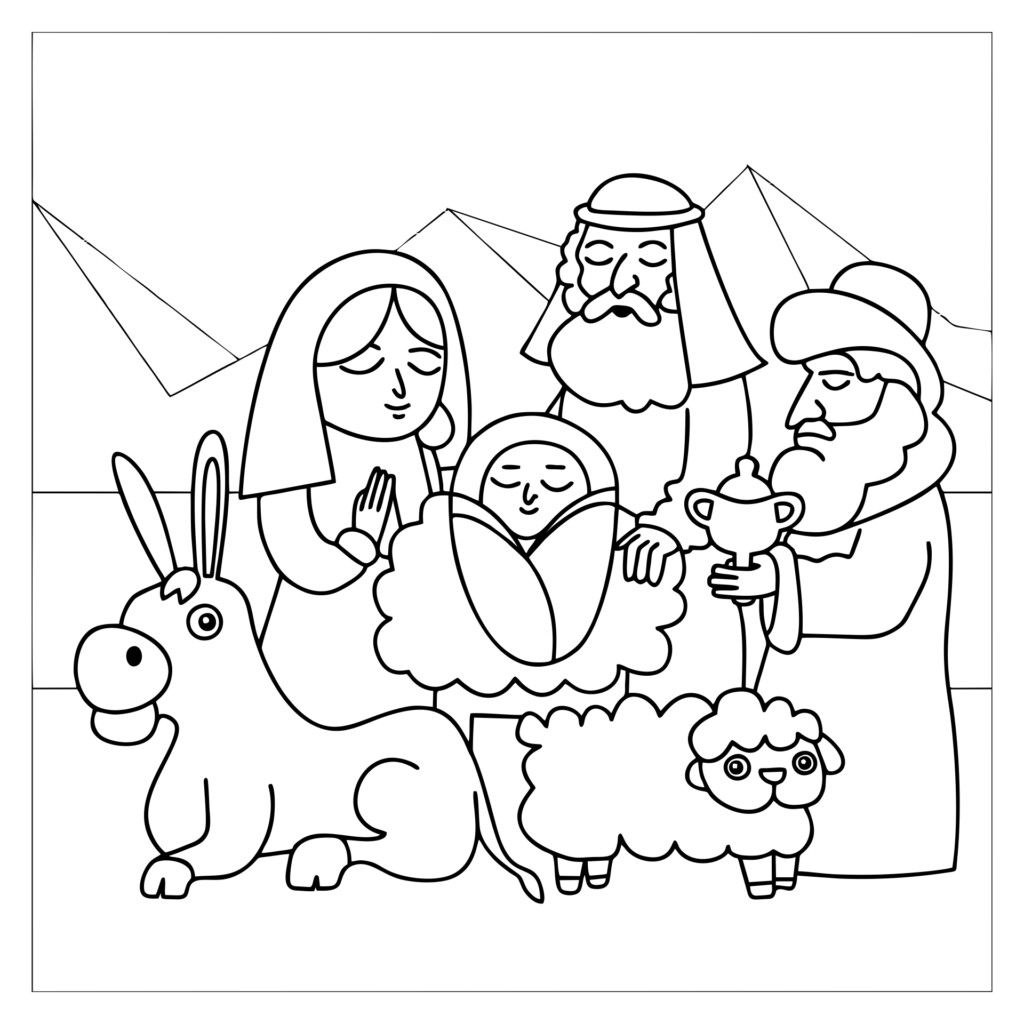 Free Printable Christmas Nativity Colouring Pages Printable Templates