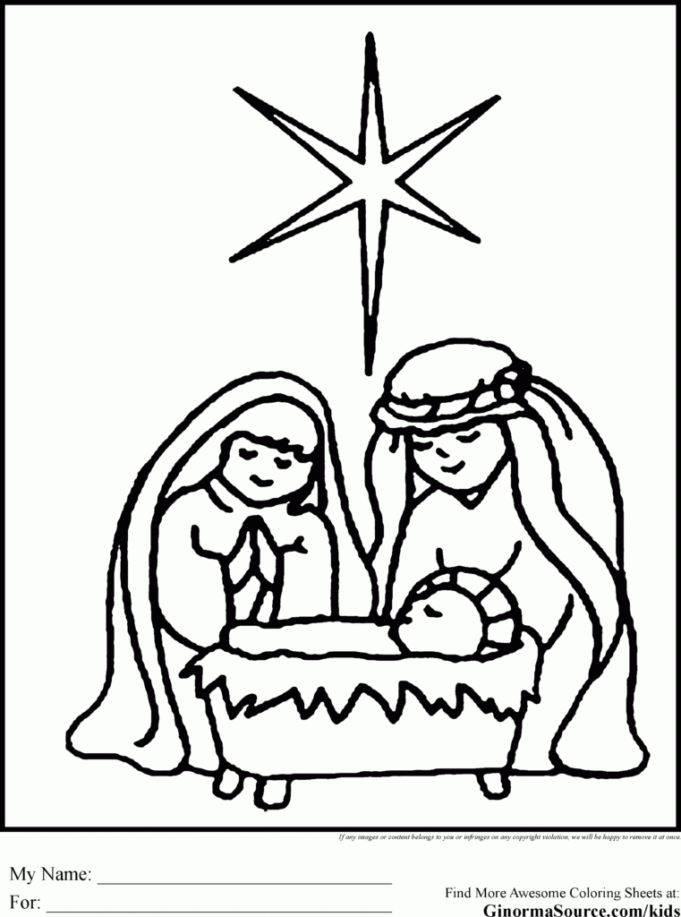 Free Printable Christmas Nativity Colouring Pages Printable Templates 