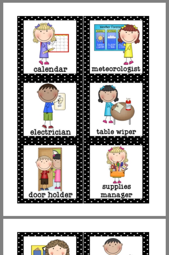 Free Printable Classroom Jobs For Preschool Printable Templates