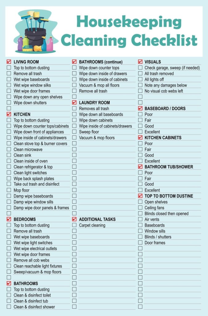 Free Printable Cleaning Checklist Free Download And Print For You 