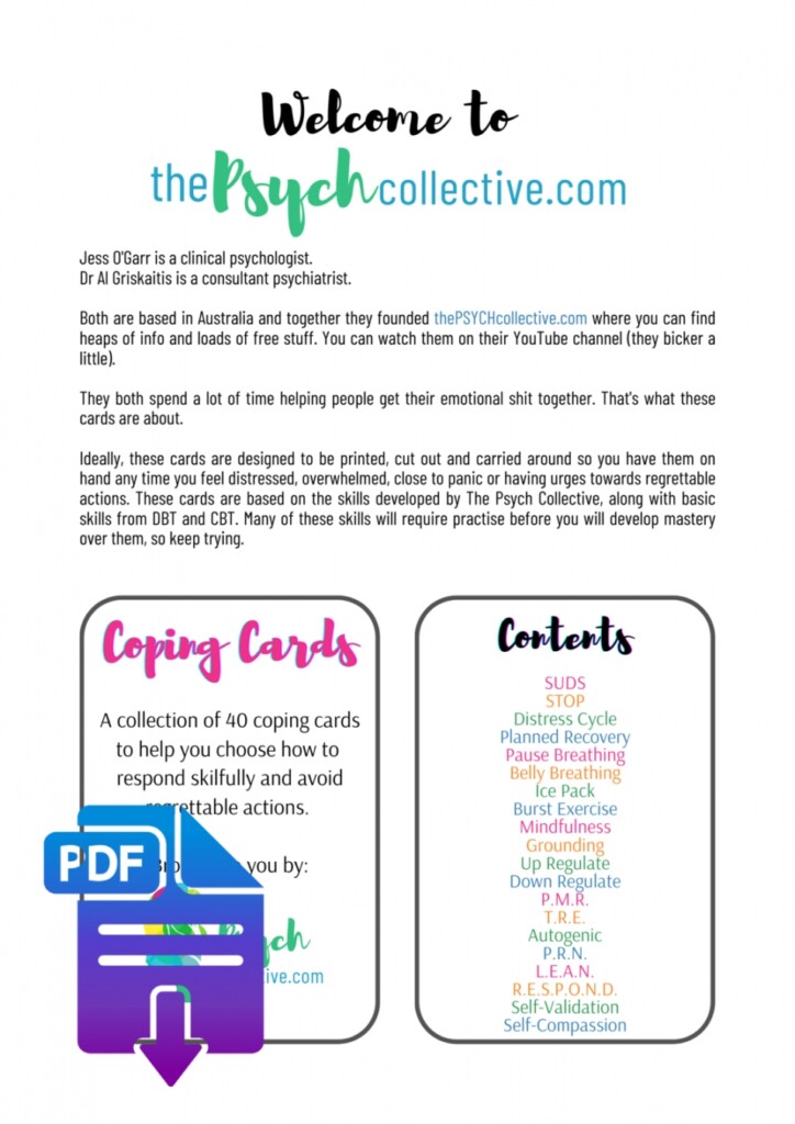 Free Printable Coping Cards For Adults FREE Printable A Z