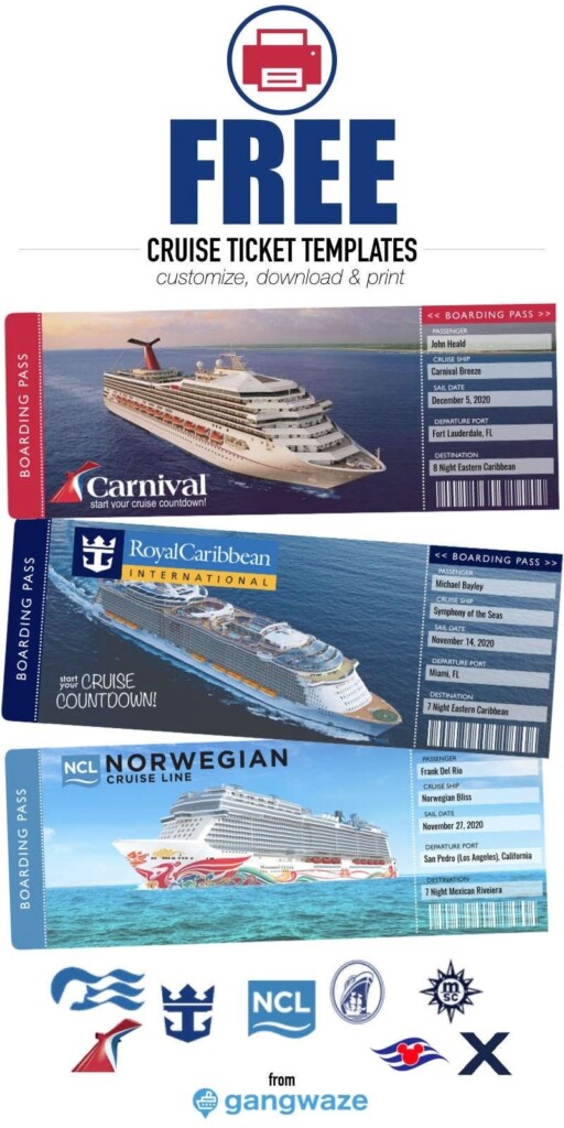 Free Printable Cruise Ticket Template Printable Templates Online By 