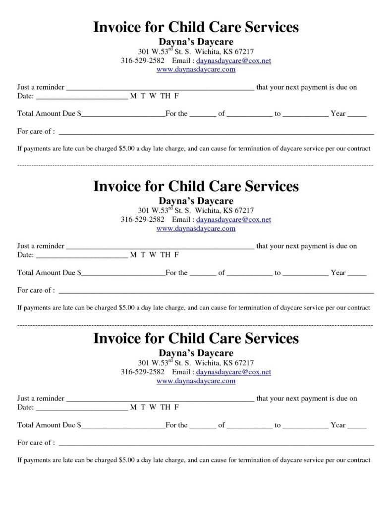 Free Printable Daycare Receipts Free Printable
