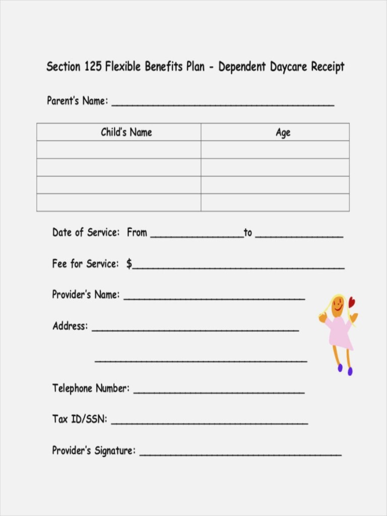 Free Printable Daycare Receipts Keni candlecomfortzone The Free 