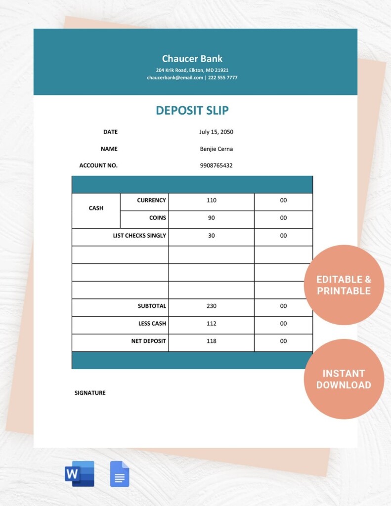 Free Printable Deposit Slips For Practice Download Free Printable 