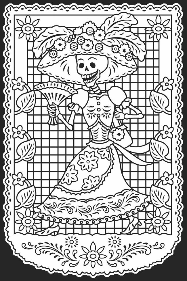 Free Printable Dia De Los Muertos Coloring Pages
