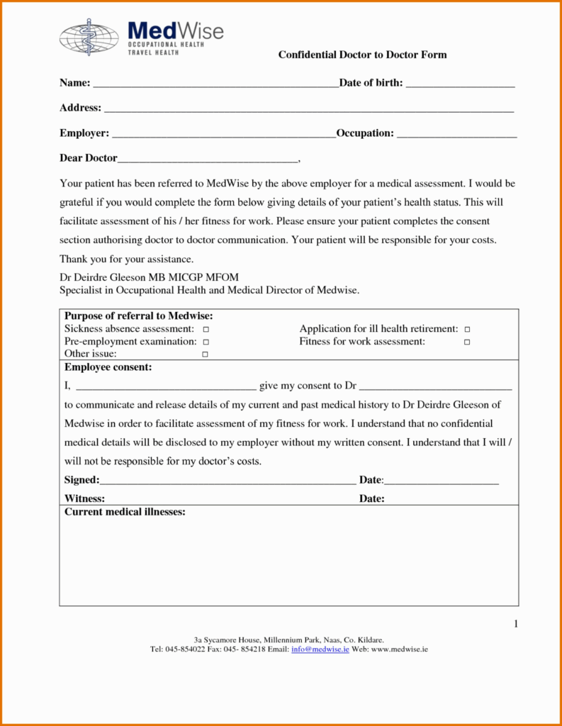 Free Printable Doctors Note For Work Free Printable