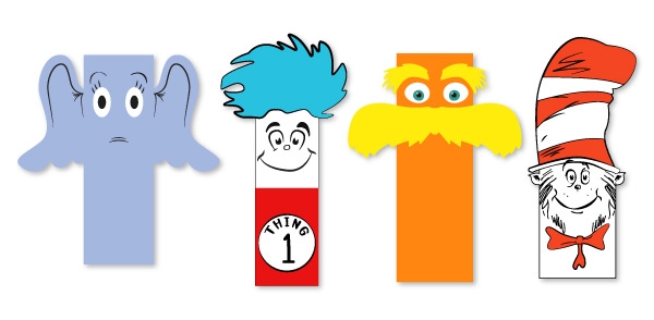 Free Printable Dr Seuss Bookmarks To Color In