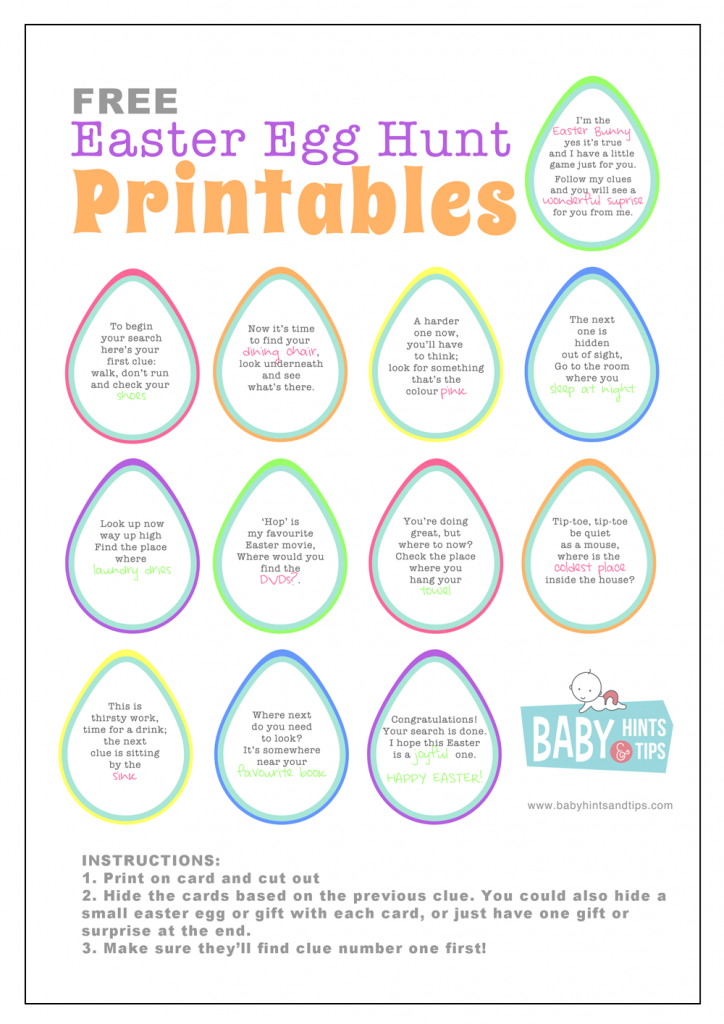 Free Printable Easter Egg Hunt Clues Easter Egg Hunt Clues Egg Hunt