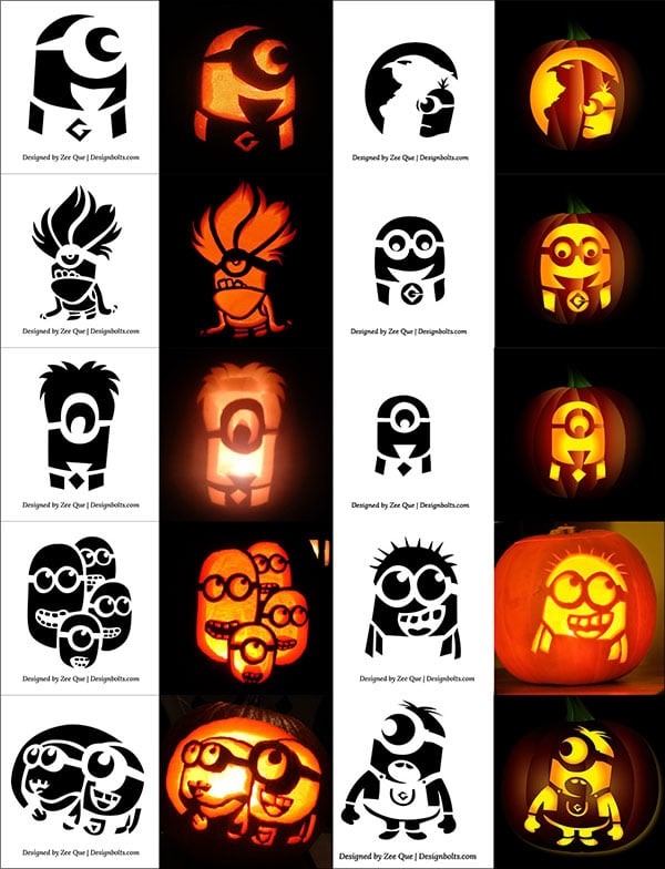 Free Printable Easy Minion Pumpkin Stencil