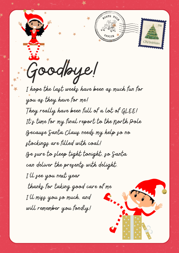 Free Printable Elf On The Shelf Goodbye Letters 2023 Artofit