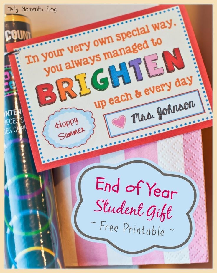 Free Printable End Of Year Gift Tags For Students