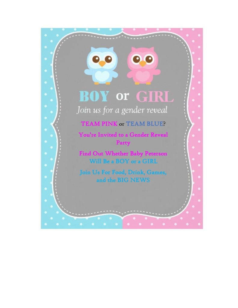 Free Printable Gender Reveal Invitations