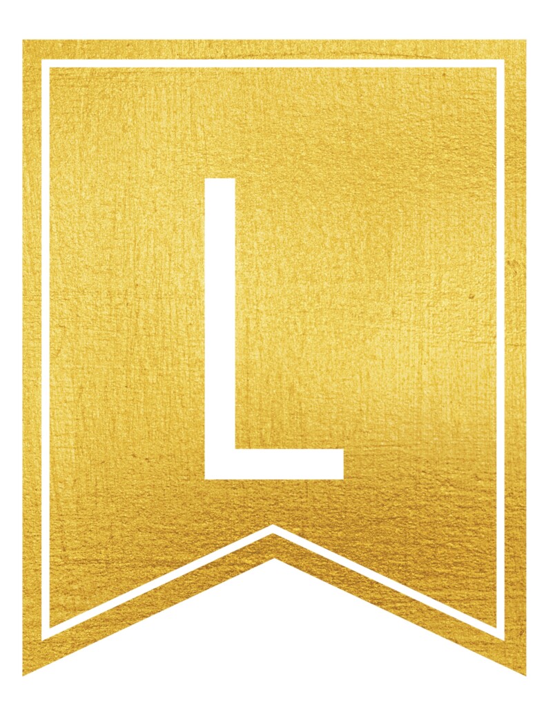 Free Printable Gold Banner Letters World Of Printables