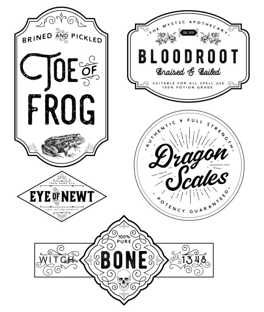 Free Printable Halloween Labels For Bottles And Potions