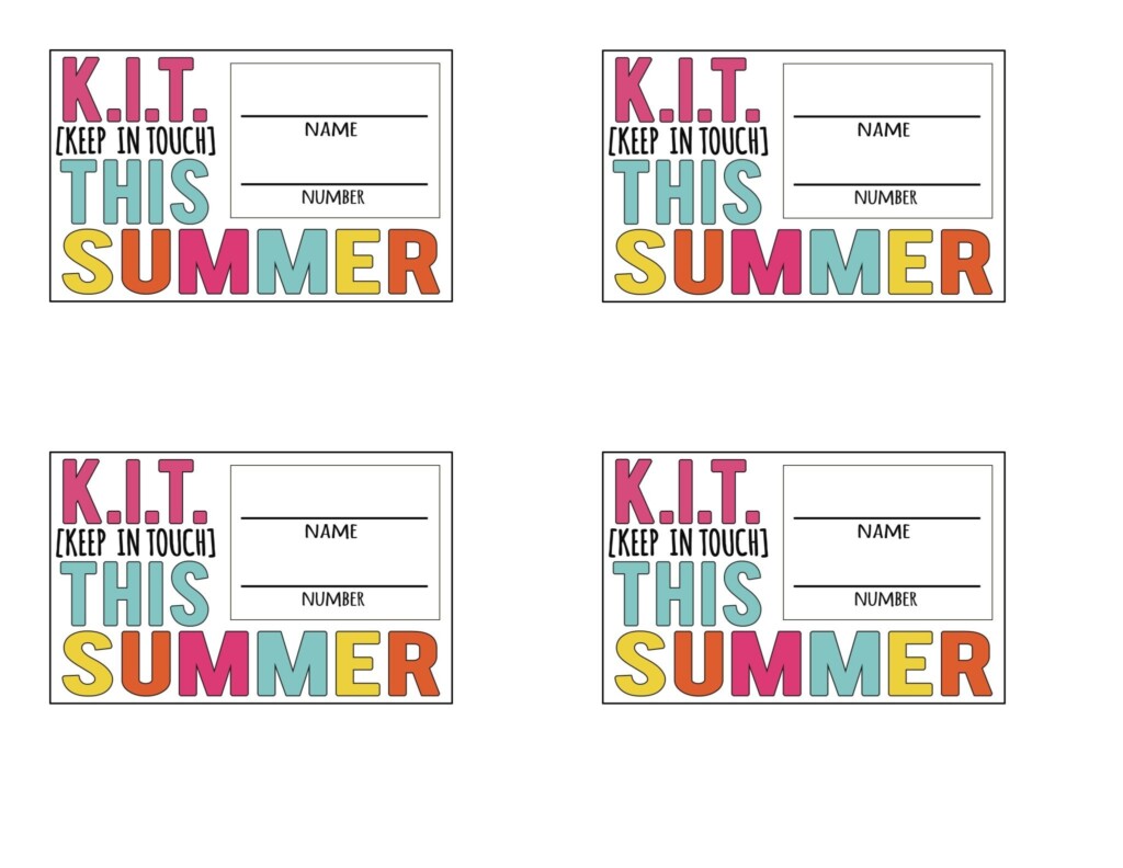Free Printable Keep In Touch Cards Printable Sight Words List