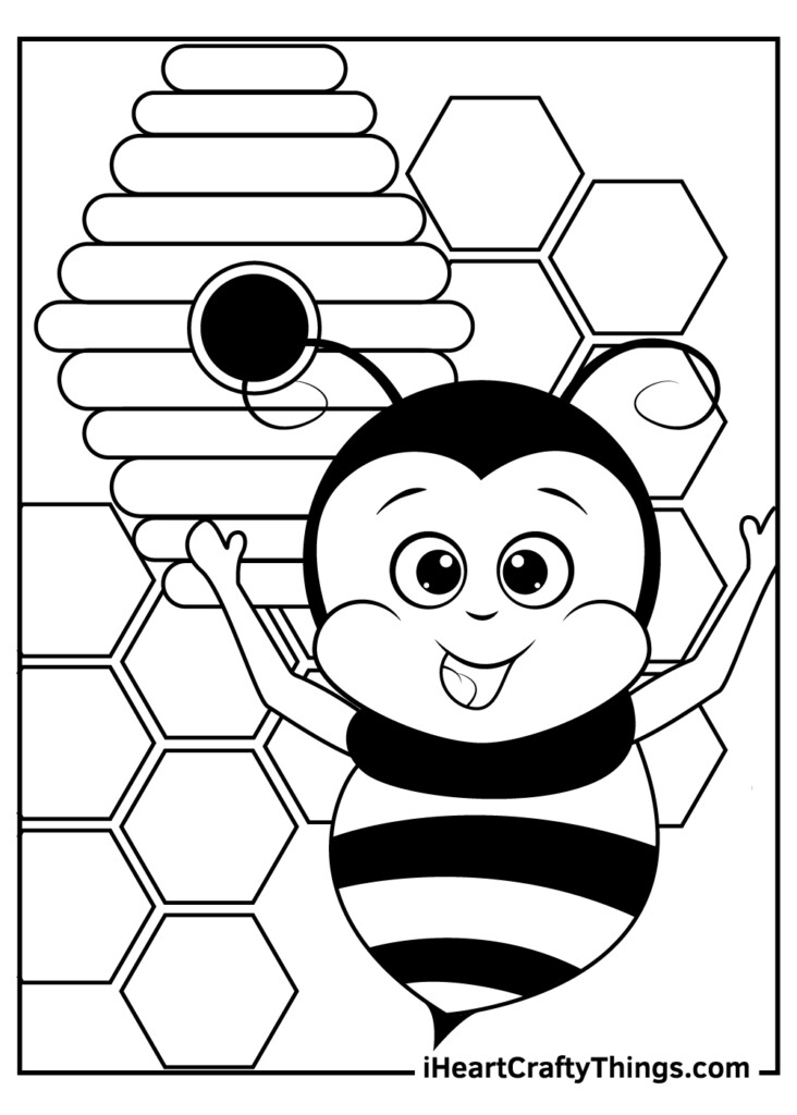 Free Printable Large Coloring Pages Of Bees