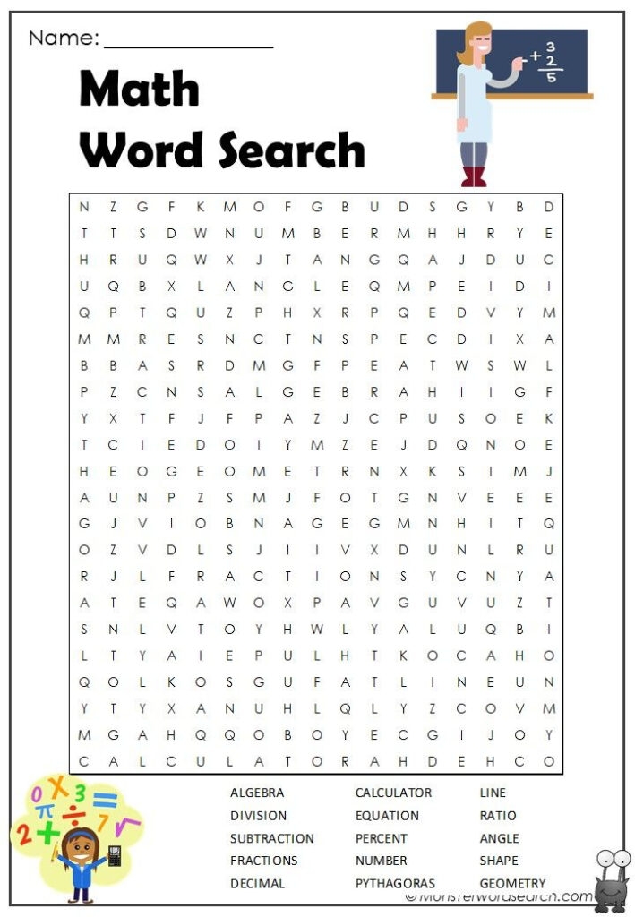 Free Printable Math Word Search Worksheets 159 Lyana Worksheets