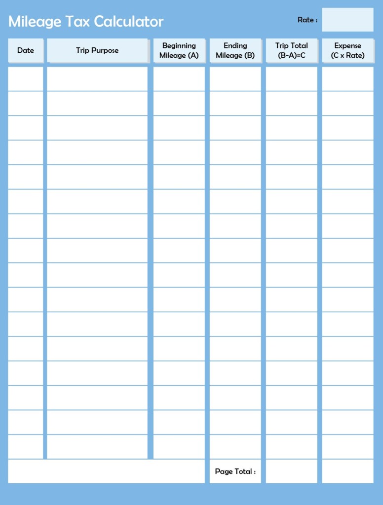 Free Printable Mileage Log Form Printable Forms Free Online