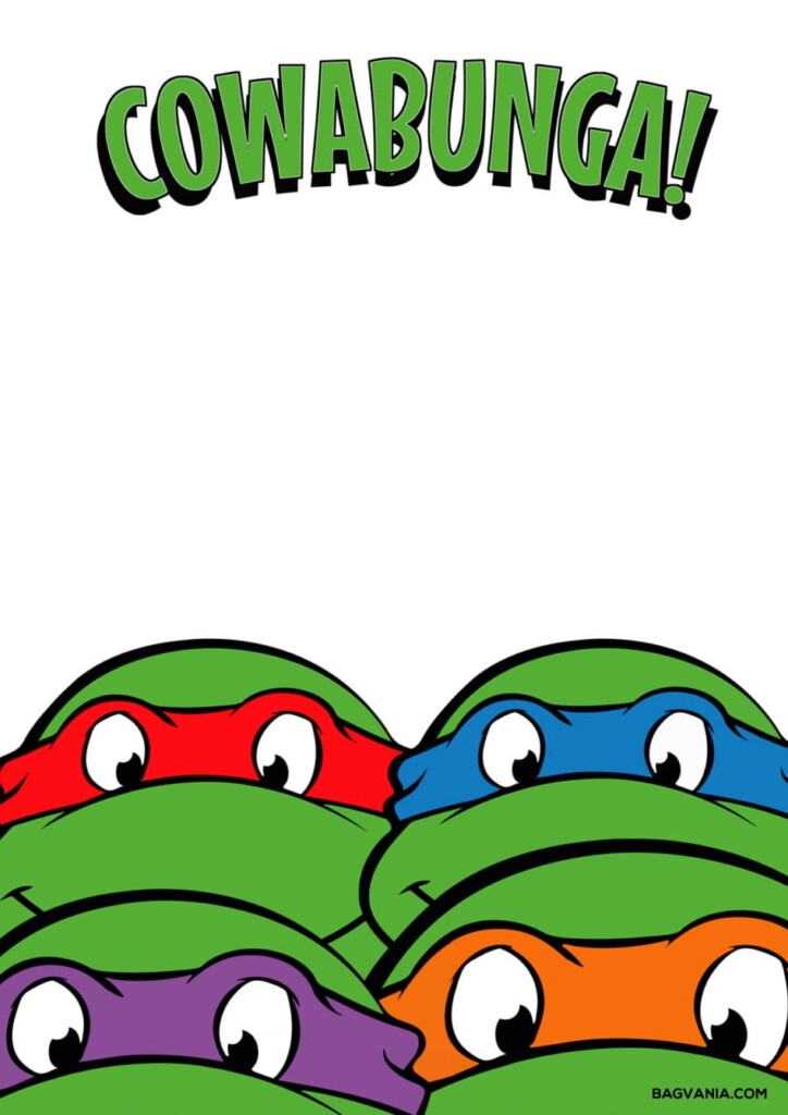 Free Printable Ninja Turtle Birthday Party Invitations FREE Printable 