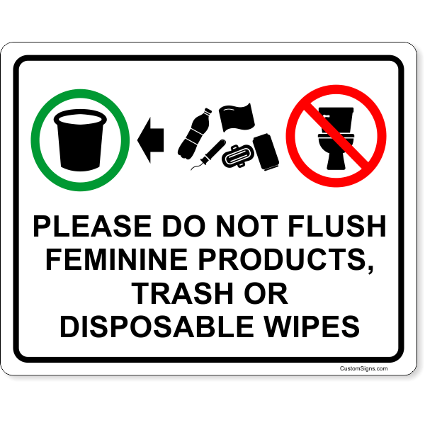 Free Printable Please Do Not Flush Feminine Products Sign Printable 