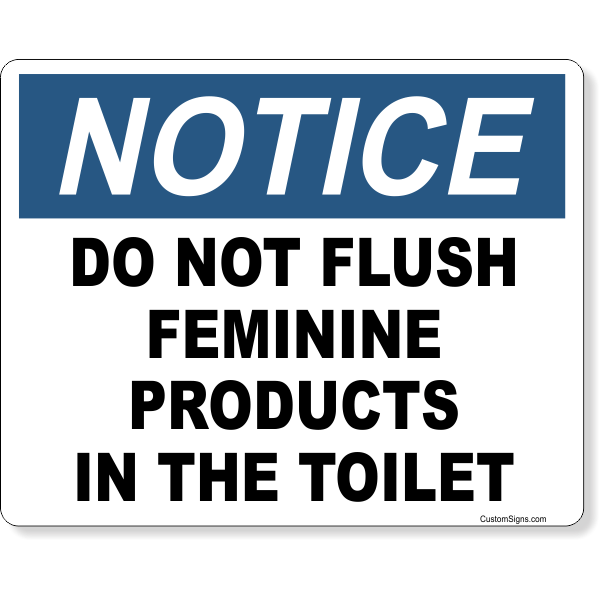 Free Printable Please Do Not Flush Feminine Products Sign Printable 