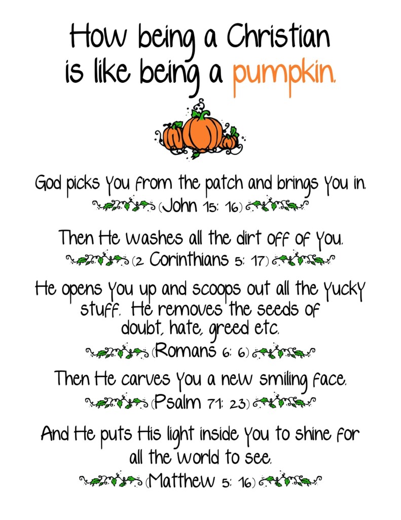 Free Printable Pumpkin Prayer Printable
