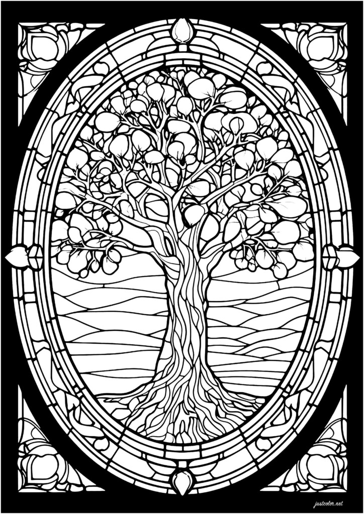 Free Printable Stained Glass Christmas Coloring Pages Printable 