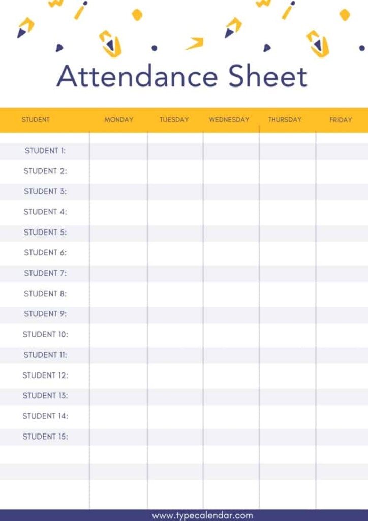 Free Printable Student Attendance Sheet Attendance Sh Vrogue co