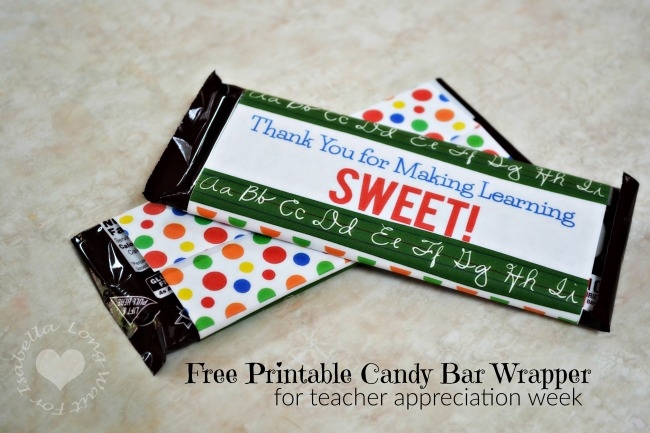 Free Printable Teacher Appreciation Candy Bar Wrappers Templates 