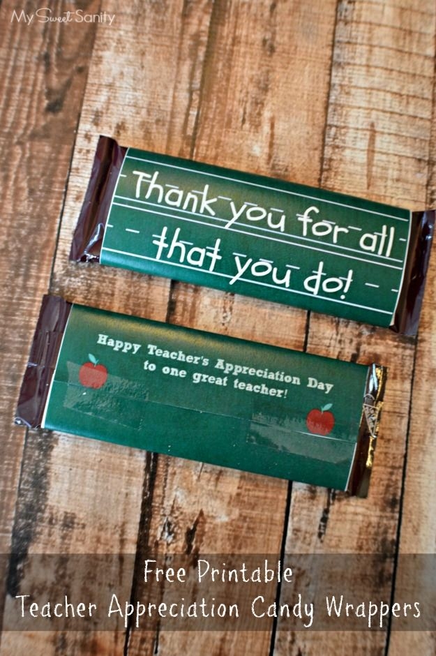 Free Printable Teacher Appreciation Candy Bar Wrappers They Are 