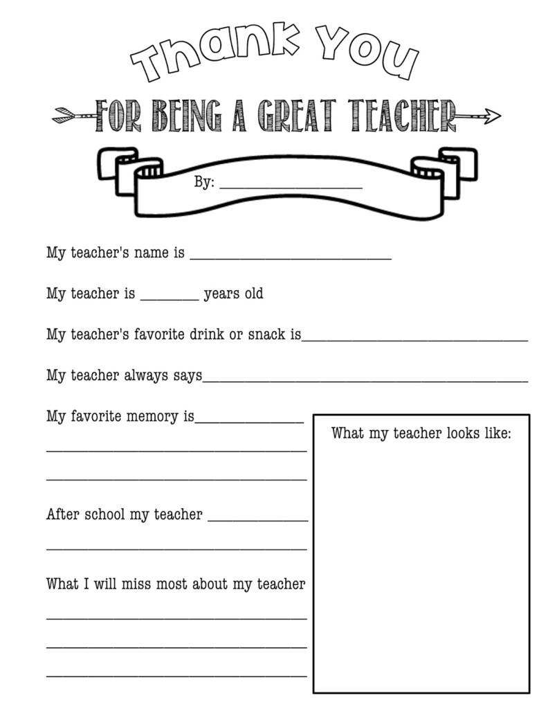 Free Printable Teacher Questionnaire