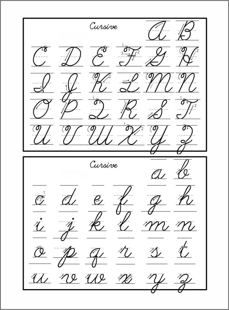 Free Printable Traceable Cursive Alphabet Tracing Worksheets