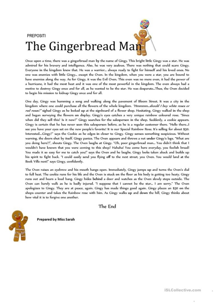 Free Printable Version Of The Gingerbread Man Story Rossy Printable