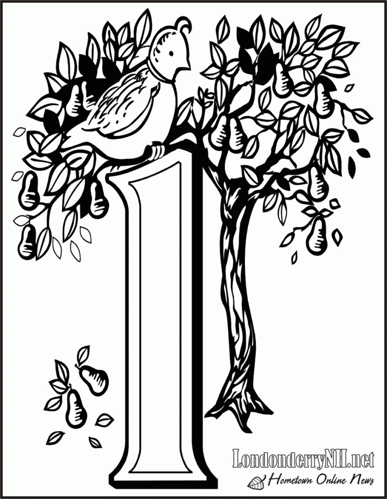 Free Twelve Days Of Christmas Coloring Pages Coloring Home
