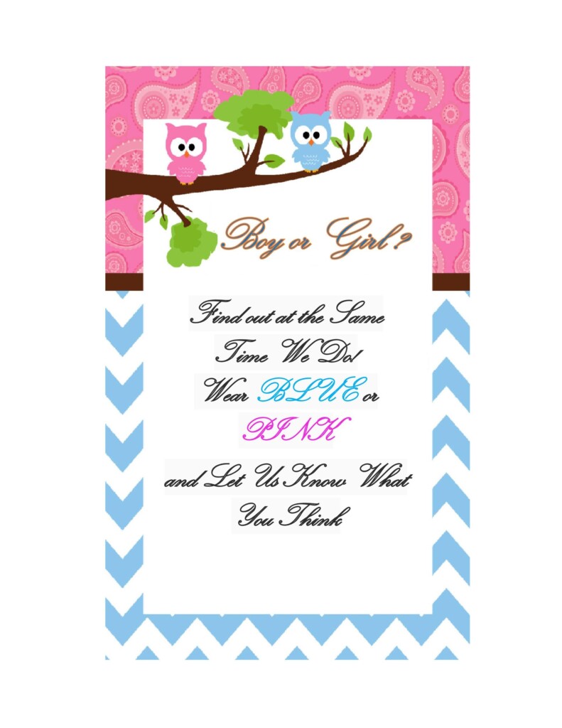 Gender Reveal Free Printable Invitations