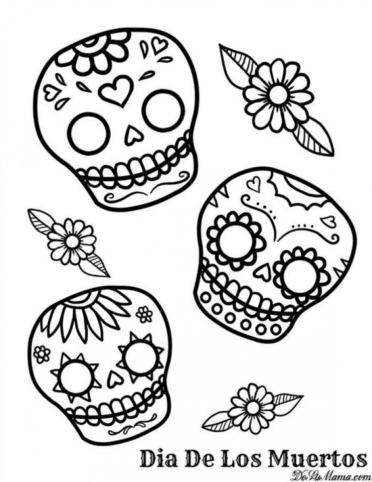 Get This Printable Dia De Los Muertos Coloring Pages Online 4auxs